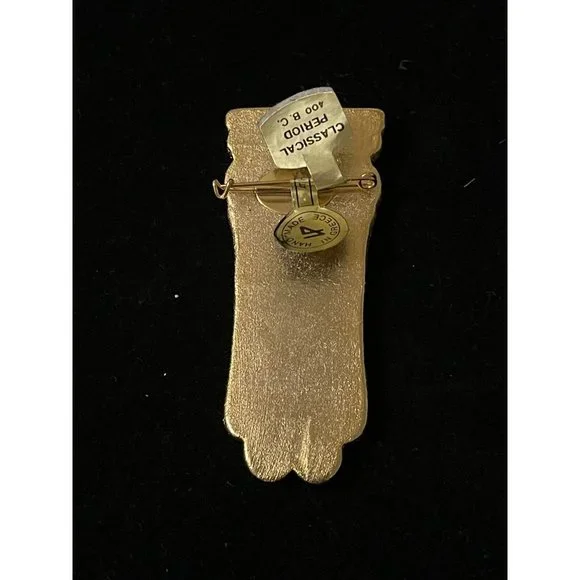 KRISA Greece Classical Period Brooch Gold Greek Column Stele Anthemion 3.5” - Picture 3 of 5